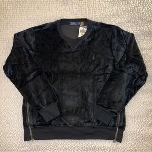 Polo Ralph Lauren Men’s XL Black Velour Crewneck Sweatshirt NWT $125